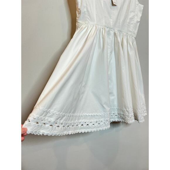 J. Crew White Fit-and-flare mini dress with rickrack trim NWT - Picture 4 of 7